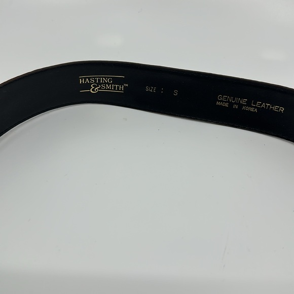Hasting & Smith brown embossed genuine leather belt, Sz Small - Picture 3 of 8